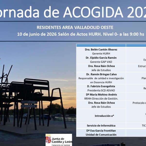El Hospital U. Río Hortega de Valladolid dará la bienvenida a sus nuevos residentes del área oeste 2026 el 10 de junio