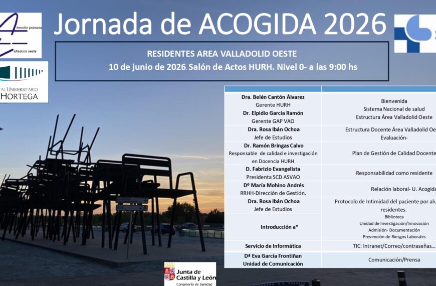 El Hospital U. Río Hortega de Valladolid dará la bienvenida a sus nuevos residentes del área oeste 2026 el 10 de junio