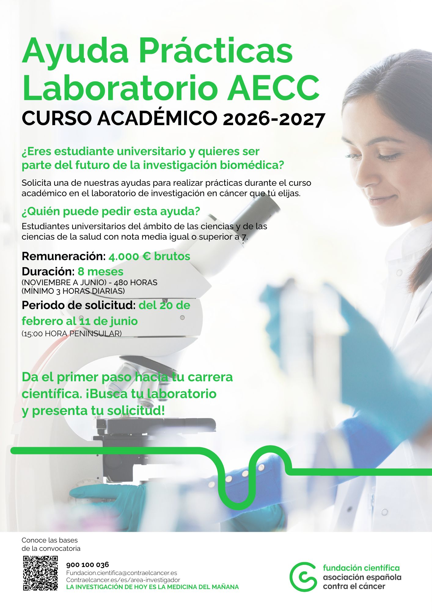 Ayudas al Talento – Prácticas de Laboratorio en Investigación en Cáncer