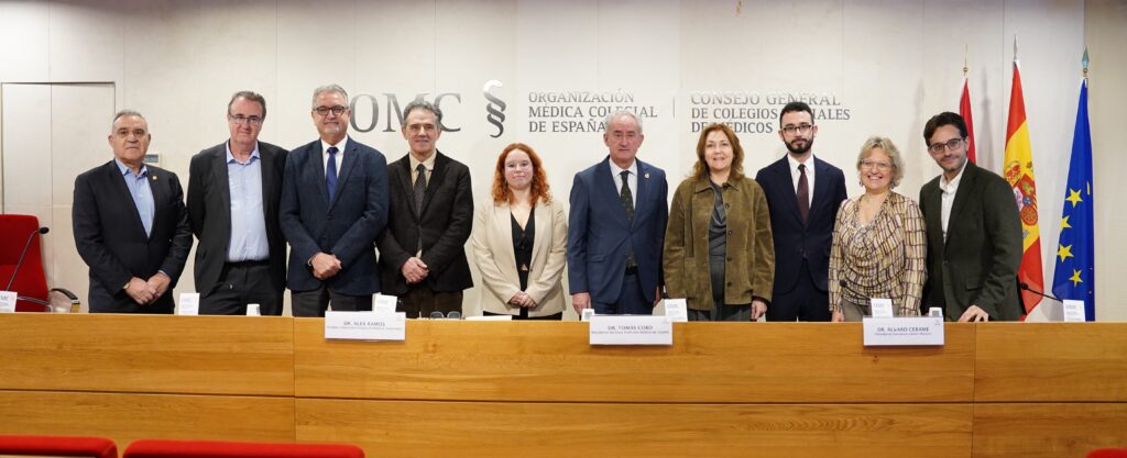 (Se adjunta nota de prensa, declaración de derechos Fundamentales de los Médicos y foto de la jornada)
Pie de foto de izda. a dcha.: Dr. José M.ª Rodríguez, secretario general OMC; Dr. Víctor Pedrera, secretario general CESM; Dr. Antonio Compañ, presidente de la Conferencia Nacional de Decanos de Facultades de Medicina Españolas; Dr. Álex Ramos, vpdte. Federación Europea de Médicos Asalariados; Teresa Serrano, presidenta CEEM; Dr. Tomás Cobo presidente del Foro de la Profesión Médica Española; Dra. M.ª Isabel Moya, vicepresidenta 1ª OMC; Dr. Álvaro Cerame, presidente European Junio Doctors; Dra. Cristina Avendaño, presidenta de FACME y Dr. Domingo A. Sánchez, representante nacional de Médicos Jóvenes OMC.